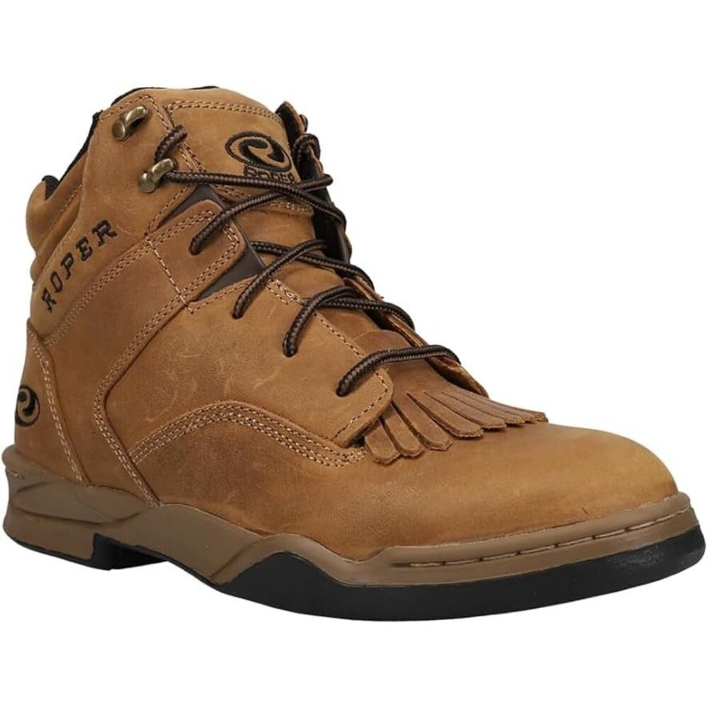 Roper Horse Shoes Kiltie Boots Cowboy Brown Leather Lace Up  Men's  Size 7 - NEW